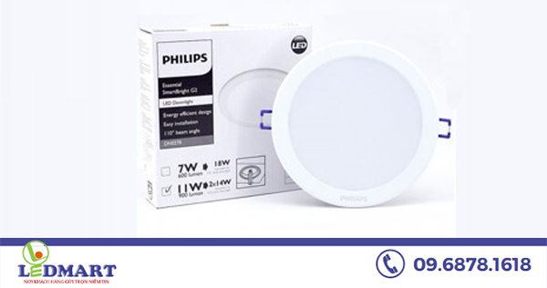 Đèn led downlight âm trần 7W Philips 59448 MESON 105 7W